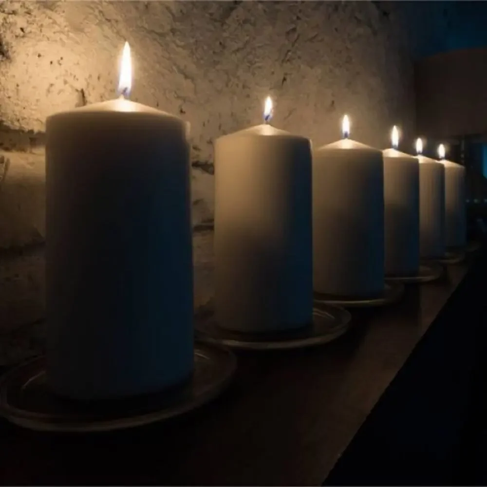 6 NEW White Unscented Paraffin Wax Pillar Candle 45 Hour Burn Box Set 6” x 3”